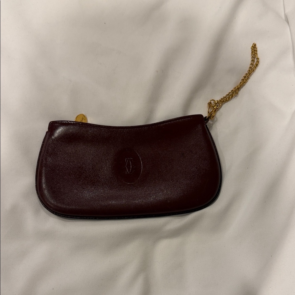 Vintage Cartier Pouch - Bordeaux Leather